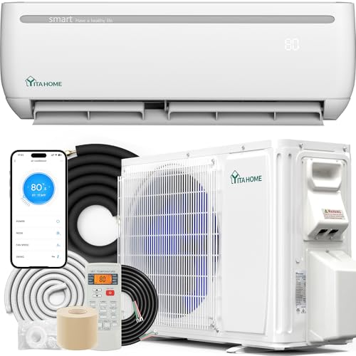 Image of YITAHOME 24000 BTU Mini Split Air Conditioner Heat Pump System, Wifi Enabled 18.5 SEER2 208-230V Inverter Ductless AC Cool Up to 1500 Sq. Ft, Compatible with Alexa, Complete Installation Kit, White