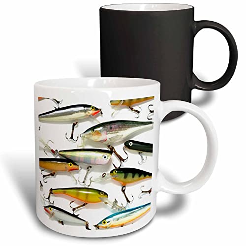 3dRose Fly fishing Lures 11oz Magic Transforming Mug