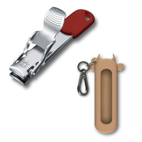 VICTORINOX(ビクトリノックス) ネイルクリッパー レッド 爪切り つめきり 切れ味がいい 高級 スイス製 ステンレス コンパクト 携帯しやすい 【国内正規品】 8.2050.B1 + シリコンケース クラシックカラーズ Cow 【セット買い】