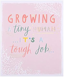 Mummy-to-Be Support Card from Hallmark - Contemporary Text Based Design, Peach|Pink|White