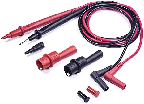 BOCEUC Multimeter Probe Set, Alligator Crocodile Test Clip Clamp CAT III 1000 V, CAT IV 600 V, 10 A Rating Test Lead for Fluke/AstroAI/INNOVA Multimeter Electronic Clamp Meter