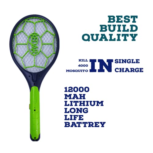 Image of KEDAR Mosquito bat with abs Plastic, 1200 Mah Lithium Battery, Mosquito Killer, Unbreakable Insect Killer, high Voltage Kill (Green)