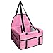 Adorrable Pet Dog Booster Seat Collapsible Waterproof Safety Leash Non Slip Portable Reinforce Car Carrier, Pink