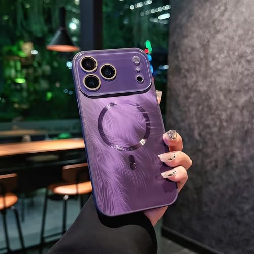 Coque magnétique iPhone 12 Pro violette avec protection objectif intégrée