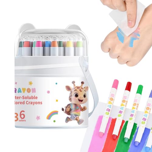 Crayones lavables multifuncionales de 36 colores para dibujo y arte escolar