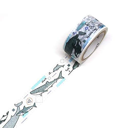 Image of Kamiiso Sangsho God Izawa Nishien Washi Masking Tape 0.8 inch (20 mm) Marine Notebook, Scrapbooking, DIY Art, Craft