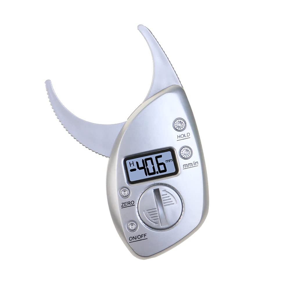 1PC Digital Body Fat Caliper Fitness Body Fat Caliper Fat Measuring Tool with Clear Display Portable Fat Digital Display Caliper for Fitness Instructor Women Men Use Silver-image-10