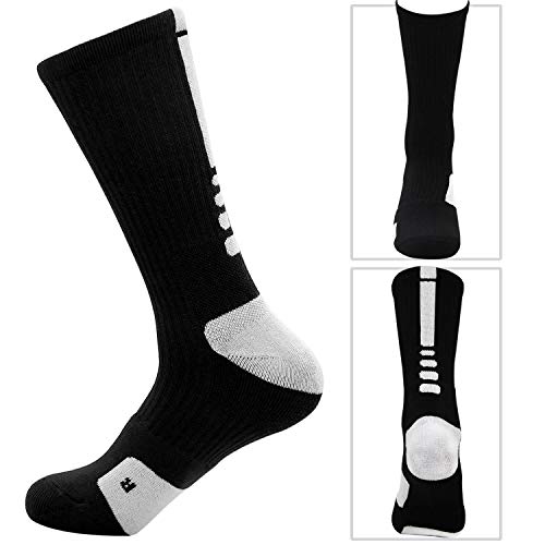 Mumubreal Men's Cushioned Compression Sport Socks, Black, Sizes 6-13 (3Pack) #TOP2