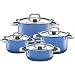 Produktbild Silit Nature Blue Topfset Induktion 4-teilig, Kochtopf Set mit Metalldeckel, Silargan Funktionskeramik, Induktions Töpfe Set nickelfrei, blau