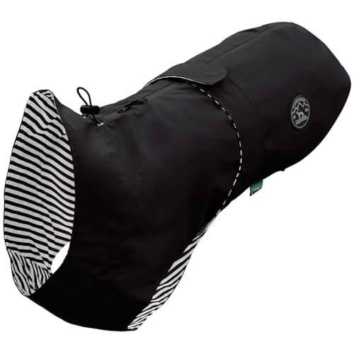 HUNTER Hunde-Regenmantel Milford, Farbe: schwarz, ergonomische Passform für optimalen Schutz, individuell verstellbar, Reißverschluss für Geschirrträger, pflegeleicht & waschbar bei 30 °C, Größe: 35