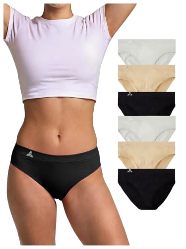 Image of Balanced Tech Moisture Wicking Underwear for Women, Seamless Workout Hipster Brief Bikini Panties