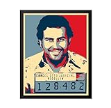 Poster Master Vintage Pablo Mugshot Print - Retro Criminal Mastermind Poster - Medellín Cartel Art - Colorful Housewarming Gift - Great Bedroom or Living Room Decor - 8x10 UNFRAMED Wall Art