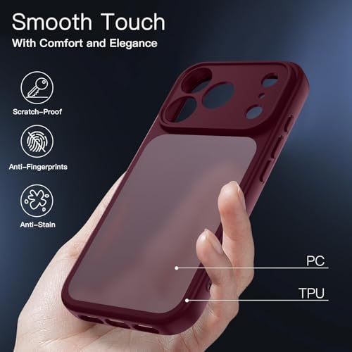 HGH für iPhone 17 Pro Max Hülle, Dunkel Rot – Ansicht 4