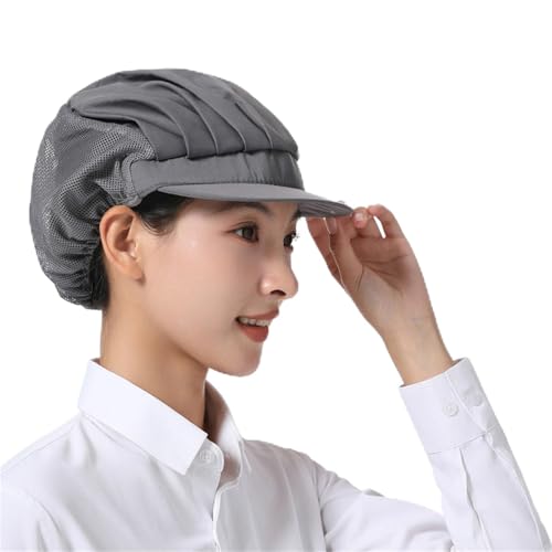 Nucelit Gorro de cocina profesional transpirable para servicio de alimentos, tamaño ajustable, red para el cabello para hombres y mujeres, trabajador de fábrica, sombrero profesional para cocinar