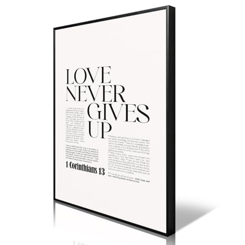 YOZWNGU Love Is Patient Love Is Kind Canvas Wall Art Christian 1 Corinthians 13 Bible Verse Poster Religious Scripture Art Print Spiritual Jesus Biblical Print for Prayer Room 8x12in Unframed