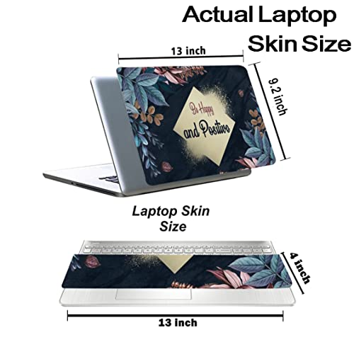 Image of Floral-D14 Top+Wrist Pad Vinyl Laptop Skin /Sticker /Cover for 13 to 13.3 Inches Laptops Laminated-Removable-HD Quality Compatible for Hp-Dell-Sony-Lenovo-Asus etc.(13x9.2 Inches)