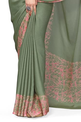 Image of MIRCHI FASHION Women's Ready to Wear 1 Minute Drape Chiffon Printed Saree with Blouse Piece