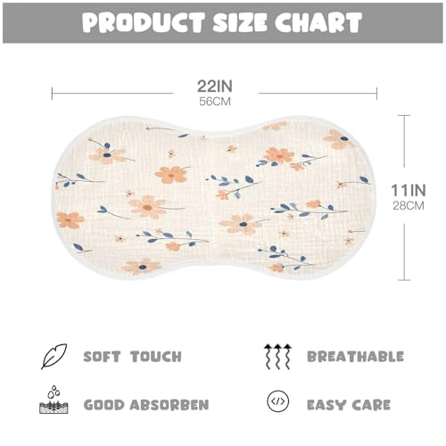 Small Flowers Burp Cloths Cotton Baby Washcloths,Large 22x11in Burping Cloth Absorbent and Soft for Newborn Baby Boys and Girls,2 Pack4