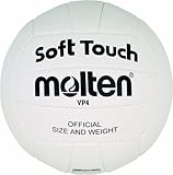 balon molten voleibol 4000 Buenas propiedades de juego MOLTEN VP4 - Balón de Voleibol para Interior (Cuero, Entrenamiento), Color Blanco, Talla 4