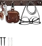 Comfify Decorative Cast Iron Key Holder – Vintage Design with 5 Hooks – Wall Mounted with Screws & Anchors – Rustic Finish