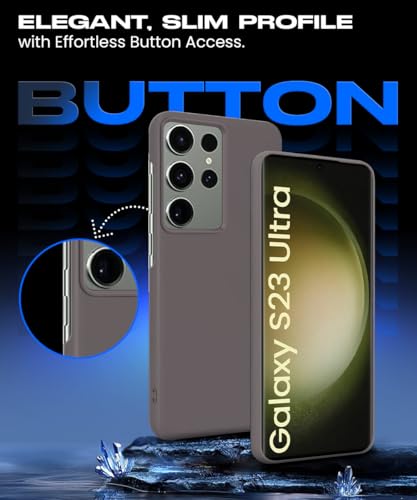 Image of WOW IMAGINE Slim Frameless Back Cover for Samsung Galaxy S23 Ultra 5G | Ultra Thin Lightweight Design & Camera Protection | Soft Matte Silicone Flexible Mobile Case (Grey)