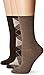 No Nonsense Women's Cotton Jean Sock Argyle/Solid 3-Pack, Brown Assorted, 4-10