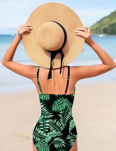 Image of Girls Swimsuit One Piece Bathing Suit Tropical Floral with Adjustable Straps Girls'Swimwear with Cover Up 9-16T
