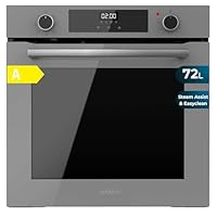 Cecotec Bolero Hexa M226000 Multifunktionsofen, integrierbar, 60 cm, Glass Grey A. 2800 W, 72 l, 7 Funktionen, Grillmodus, Fan Assisted Grill, Konvektionsmodus, Defrost, Steam Base X2, Steam EasyClean