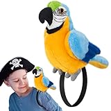 HyDren 1 Piece Stuffed Parrot on Shoulder 7 Inch Funny Plush Shoulder Parrot Gift for Costume Accessory Animal Toys Cosplay Prop Supplies for Birthday Party Decor