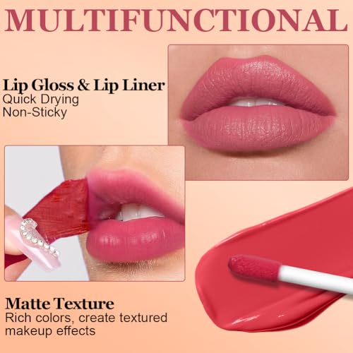 LOPHE Lip Tint Peel Off, zestaw 3 kolorów do ust, dla kobiet Odcień do ust, wodoodporny, matowy wykończony szminką, długotrwały błyszczyk, wymienny błyszczyk do ust (zestaw A)