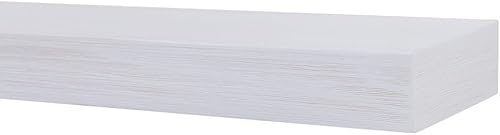 Miniatura 7 de Modern Ember Vara - Estante de madera para repisa, pintura blanca de 48 pulgadas, 3 pulgadas de altura, variaciones en el grano y el desgaste