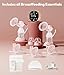 NCVI Electric Breast Pump 8782, Portable Hospital-Grade Double Pump with 4 Modes & 9 Levels, Anti-Backflow, Rechargeable Quiet Breastfeeding Pump for Efficient Comfortable Use at Home, Work or Travel