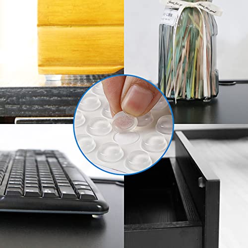 100 Pack Cabinet Door Bumpers 1/2” Diameter Clear Adhesive Pads For Drawers,Glass Tops,Cutting Boards,Picture Frames,Small Table/Furniture,Laptop Feet,Mirror Back,Bathroom Cabinet,Metal,Wood #TOP5