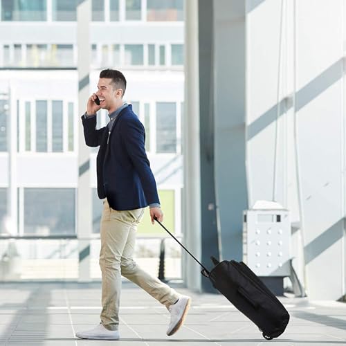 5 Cities Set of 2 Hand Luggage Set Including Ryanair Cabin Approved 21"/55cm Trolley Bag & 40x20x25 Ryanair Maximum Holdall Under Seat Flight Bag (Black + Black) - 2