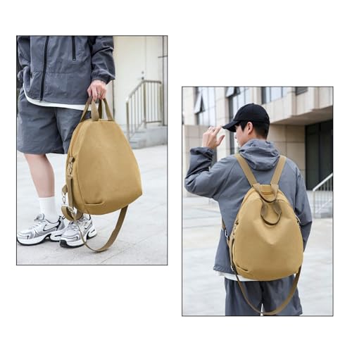 Durable Canvas Backpack for Women, Vintage Adjustable Shoulder Straps, Multi-Purpose Rucksack for Travel Hiking Daily Use (Khaki)3