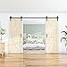 WINSOON 8FT Antique Double Sliding Barn Door Hardware Roller Track Kit Black, 4-18FT for Choose
