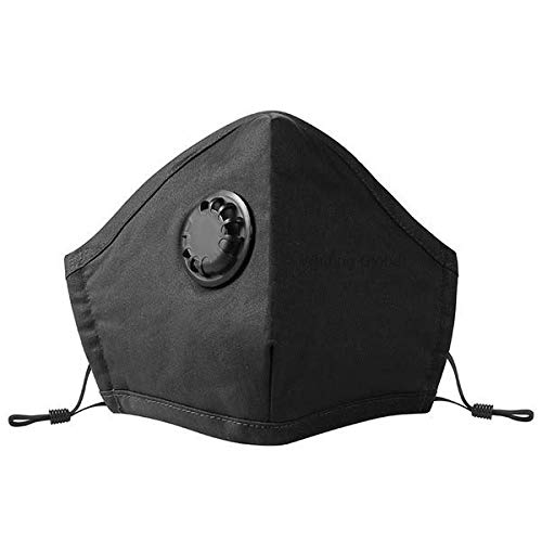 Mascarillas mixtas de tejido x10 cómodo, lavable, fijación ajustable, transpirable, válvula de moda, juego de 10 unidades, color negro
