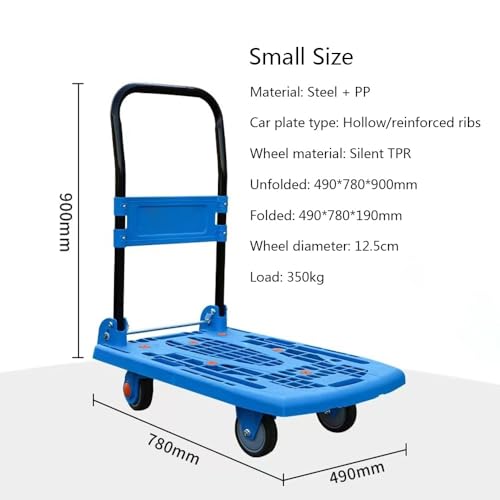 Carretilla plegable de plataforma con ruedas silenciosas pequeña miniatura 2