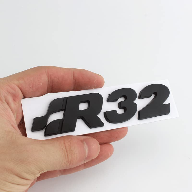 Image of 1x Metal R32 Emblem Rear Trunk Badge Logo Nameplate Car's Body Sticker (Black)