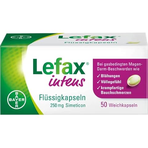 Lefax Intens Flüssigkapseln bei stärkeren Blähungen und weiteren gasbedingten Beschwerden wie Druck- und Völlegefühl, krampfartigen Bauchschmerzen; leicht zu schlucken, 50 Stück Cover