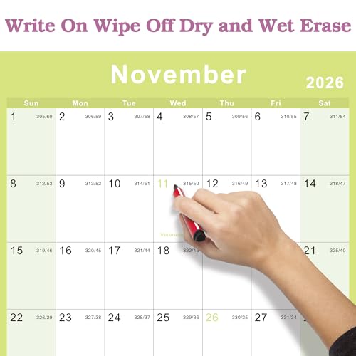 Calendario anual de pared 2026-2027 para organizar el despacho en casa y la oficina XL 5