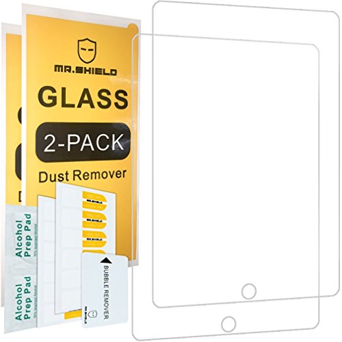 Image of [2-PACK]-Mr Shield For iPad Pro (12.9 inch Inch) [Tempered Glass] Screen Protector [0.3mm Ultra Thin 9H Hardness 2.5D Round Edge] with Lifetime Replacement Warranty