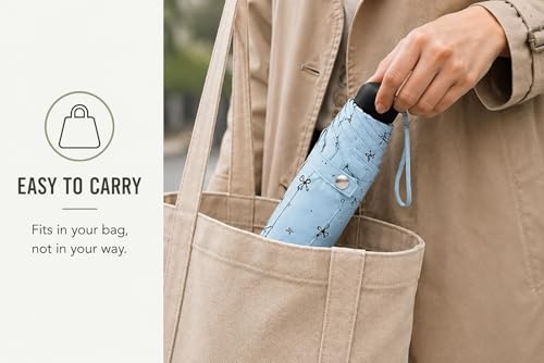 Image of Owme UV Umbrella for Women, Mini Folding Portable 2-Fold Umbrellas | Manually Open & Close for Rain and Sun Protection, Anti-Slip Handle | Windproof Umbrlla | Chata for Rain for Men -