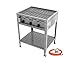 Produktbild STAND Gastro Edelstahl Gasbräter 3 flammig 13,5 KW f. Propangas + Grillrost + Untergestell + Gasschlauch, Gewerberegler und SBS (Standgerät, Gastronomie Kocher - Wurstbräter, Gasgrill Gasherd, Bräter)