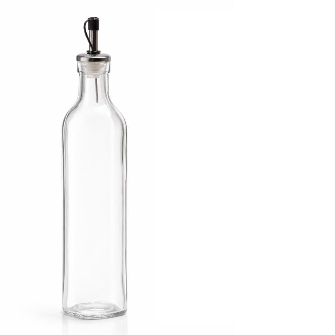 Galheteiro de Vidro Plástico e Inox, 250ml, Com Bico Dosador Duplo, Azeiteiro, Vinagreiro