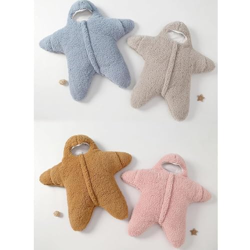 Image of Baby Starfish Onesie, Thick Fleece Wearable Starfish Baby Onesie, Newborn Starfish Swaddle Bag