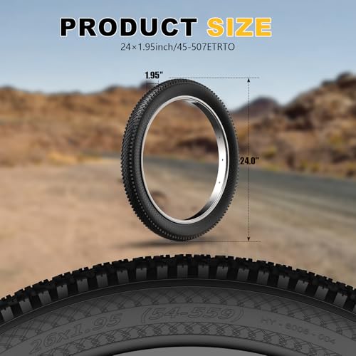 2-Pack Mountain Bike Tires Replacement 20/24/26-inch Bike