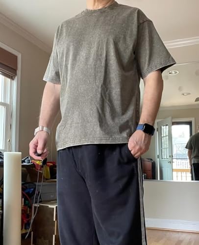 Workout T Shirts for Men Oversized Gym Loose Fit Tshirt Heavy Cotton Washed Vintage Faded Sleeping Tee Unisex Tops4