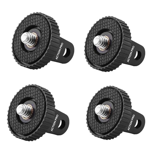 Image of Action Pro 1 /4 inch Thread Tripod Mount Adapter with Stainless Steel Insert Compatible with GoPro Hero 13 /12 /11 /10 /9 /8 /7 /6 /5 /4, Insta360, DJI Osmo Pocket, SJCAM, Xiaomi & Yi Action Cameras (Pack of 4)