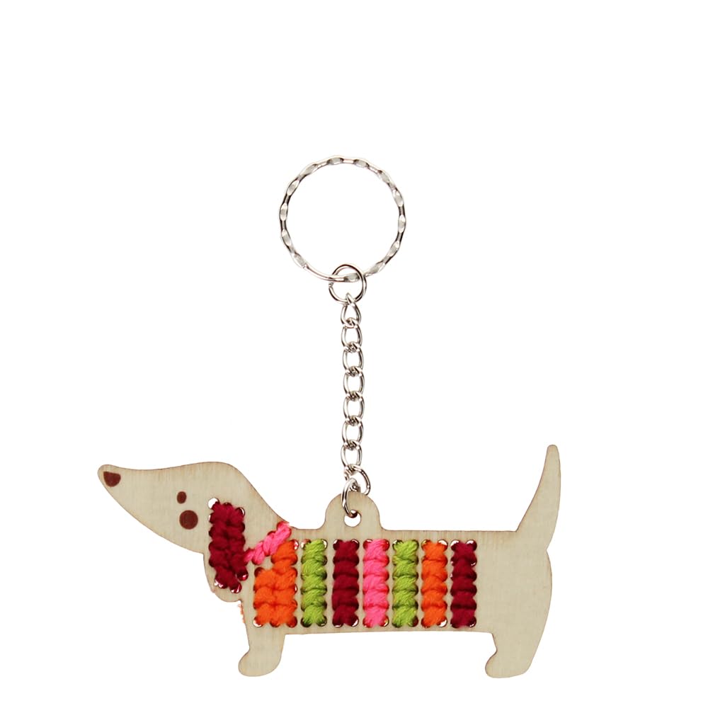Rex London Stitch Your own Wooden Keyring - Sausage Dog